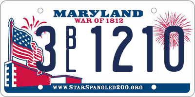 MD license plate 3BL1210