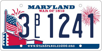MD license plate 3BL1241