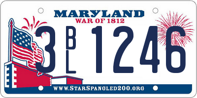 MD license plate 3BL1246
