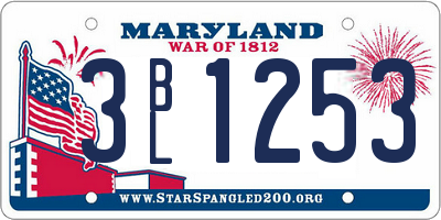 MD license plate 3BL1253