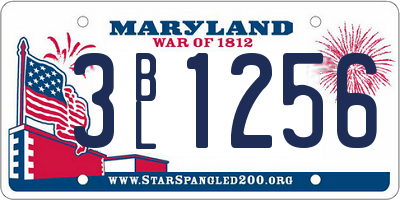MD license plate 3BL1256