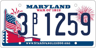 MD license plate 3BL1259