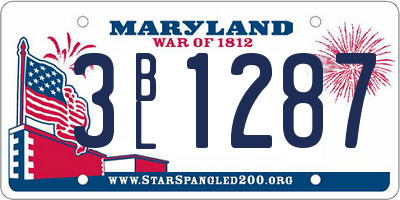MD license plate 3BL1287