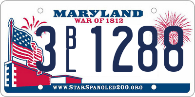 MD license plate 3BL1288
