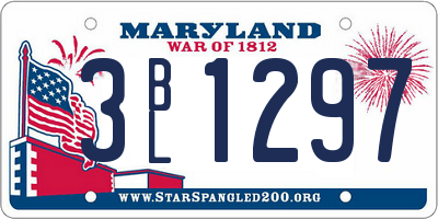 MD license plate 3BL1297