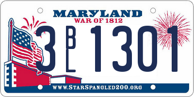 MD license plate 3BL1301