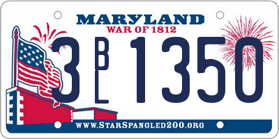 MD license plate 3BL1350