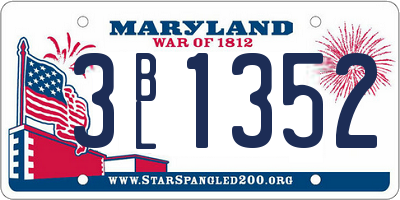 MD license plate 3BL1352