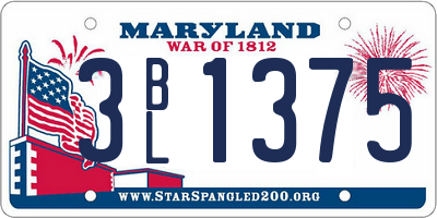 MD license plate 3BL1375