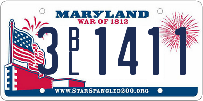 MD license plate 3BL1411
