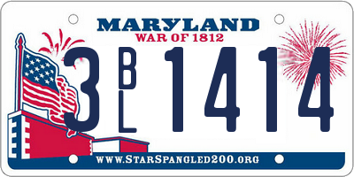 MD license plate 3BL1414