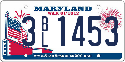 MD license plate 3BL1453