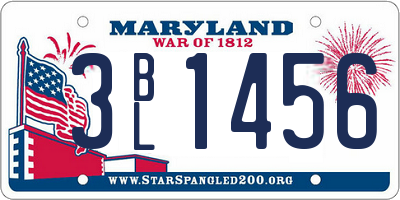 MD license plate 3BL1456