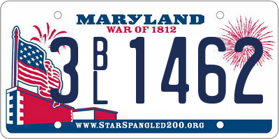 MD license plate 3BL1462