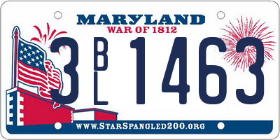 MD license plate 3BL1463