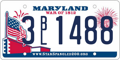 MD license plate 3BL1488