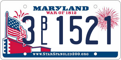 MD license plate 3BL1521