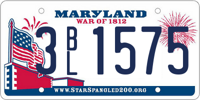 MD license plate 3BL1575