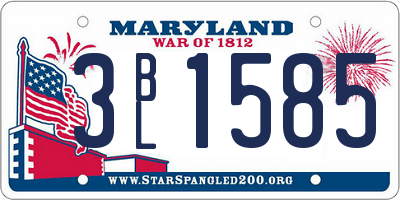 MD license plate 3BL1585