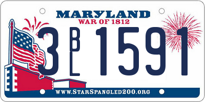MD license plate 3BL1591