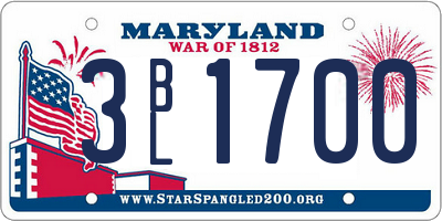 MD license plate 3BL1700