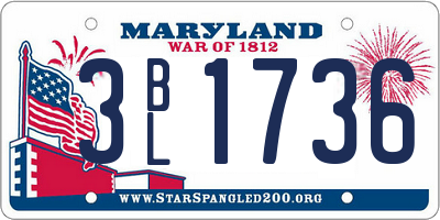 MD license plate 3BL1736