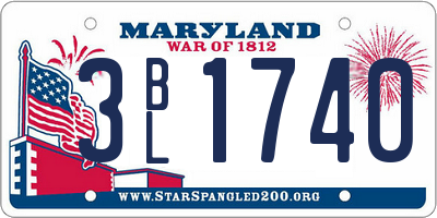 MD license plate 3BL1740