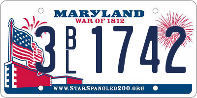 MD license plate 3BL1742