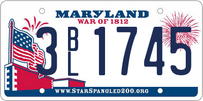 MD license plate 3BL1745