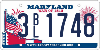 MD license plate 3BL1748
