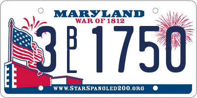 MD license plate 3BL1750