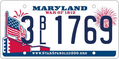 MD license plate 3BL1769