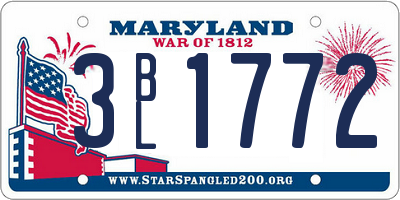MD license plate 3BL1772