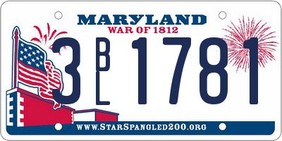 MD license plate 3BL1781
