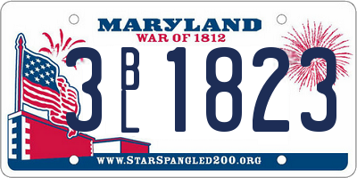 MD license plate 3BL1823