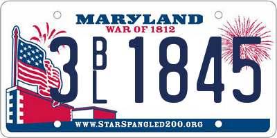 MD license plate 3BL1845