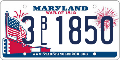 MD license plate 3BL1850