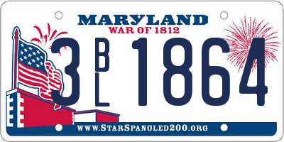 MD license plate 3BL1864