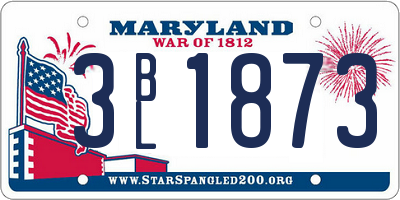 MD license plate 3BL1873