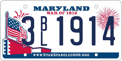 MD license plate 3BL1914