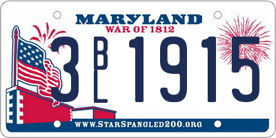 MD license plate 3BL1915