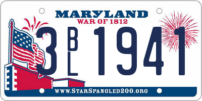 MD license plate 3BL1941