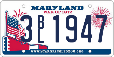 MD license plate 3BL1947