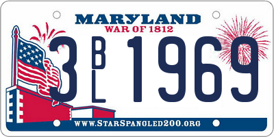 MD license plate 3BL1969