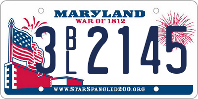 MD license plate 3BL2145