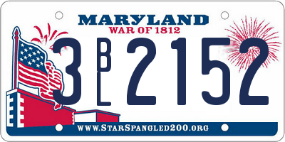 MD license plate 3BL2152