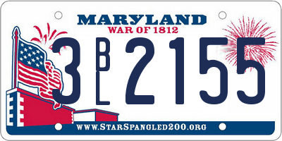 MD license plate 3BL2155