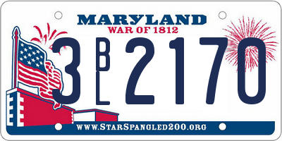 MD license plate 3BL2170