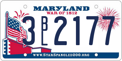 MD license plate 3BL2177