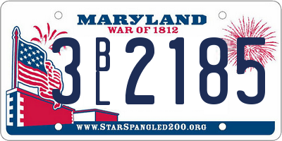 MD license plate 3BL2185